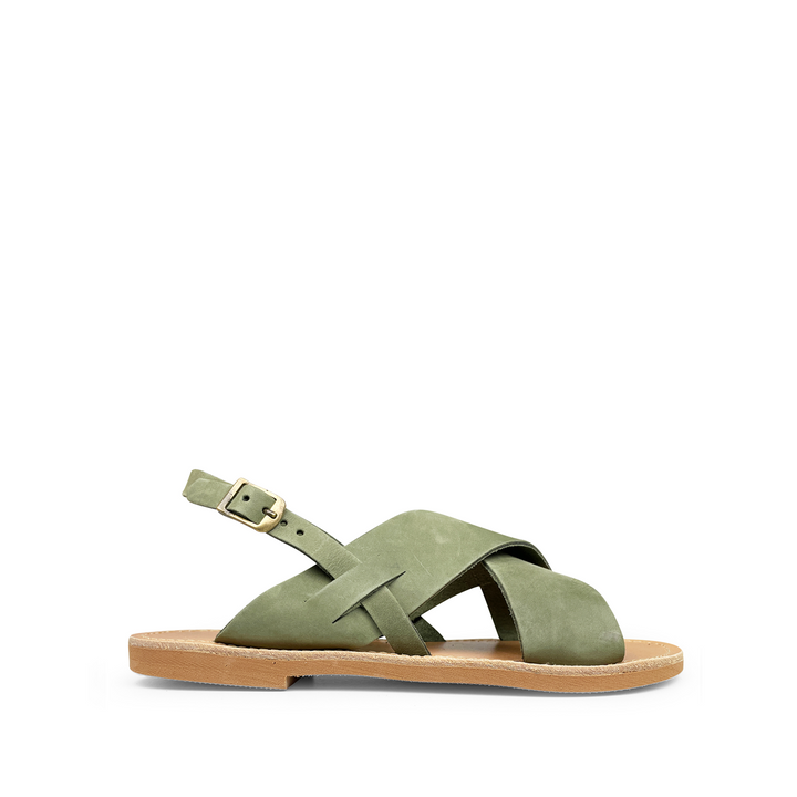 Khaki leather sandal