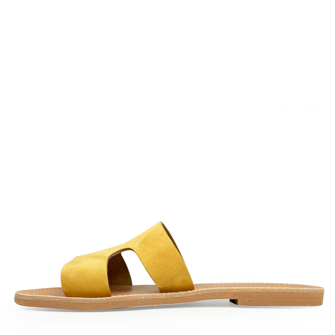 Ochre leather slippers