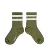 Green socks with stripes - Olive du Lubéron