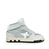 Halfhoge sneaker in wit en glitter