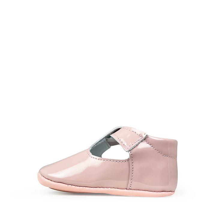 Our pink ballerina pre-step shoe in patent leather