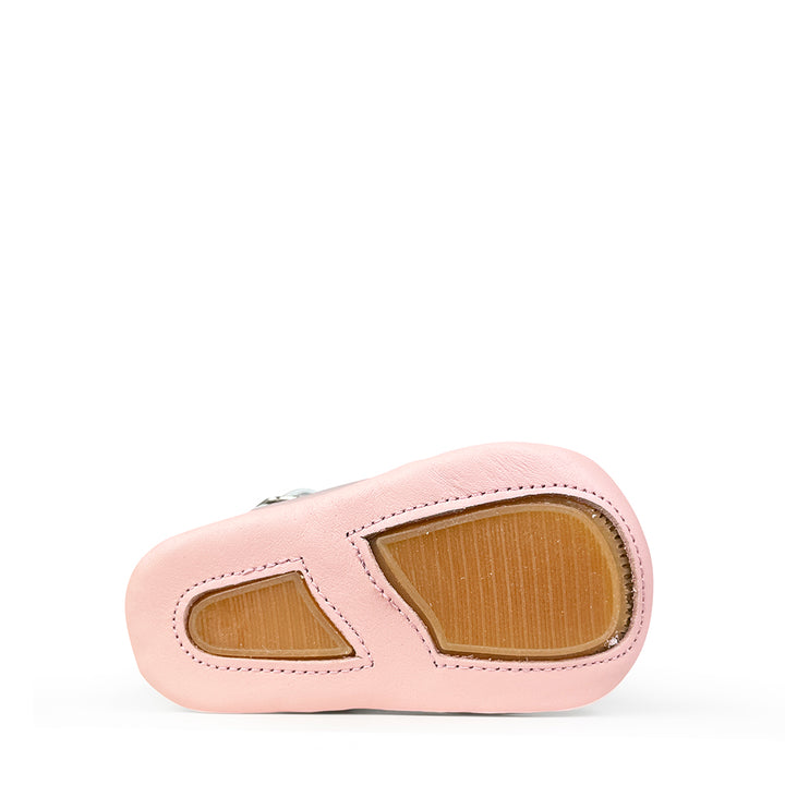 Our pink ballerina pre-step shoe in patent leather