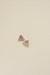 Blue with gold earrings sunbeams