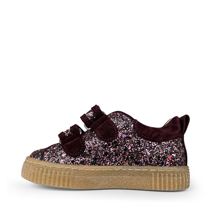 Sneaker bordeaux glitter