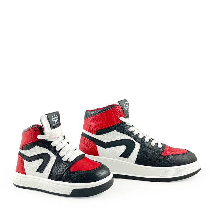 Hoge sneaker rood en zwart