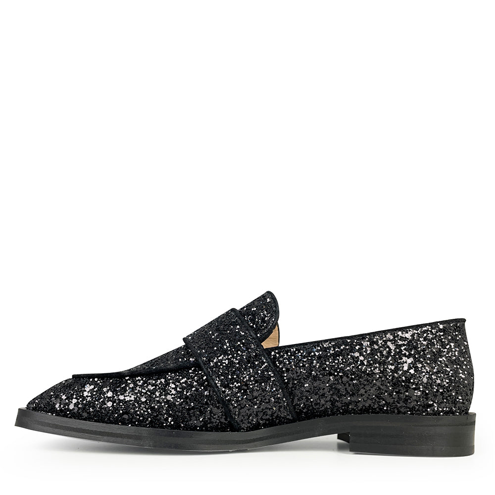 Loafer black glitter