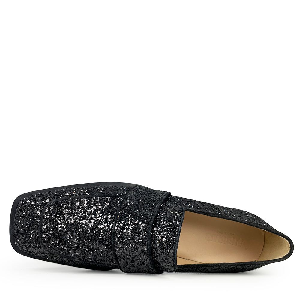 Loafer black glitter