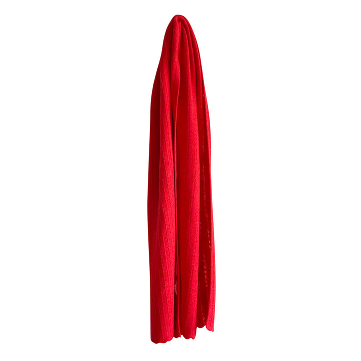 Bright red scarf