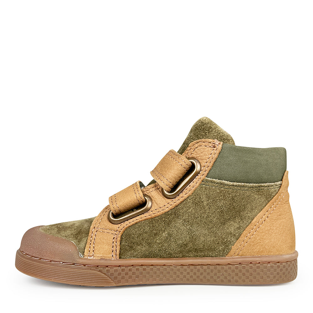 Sneaker camel / green