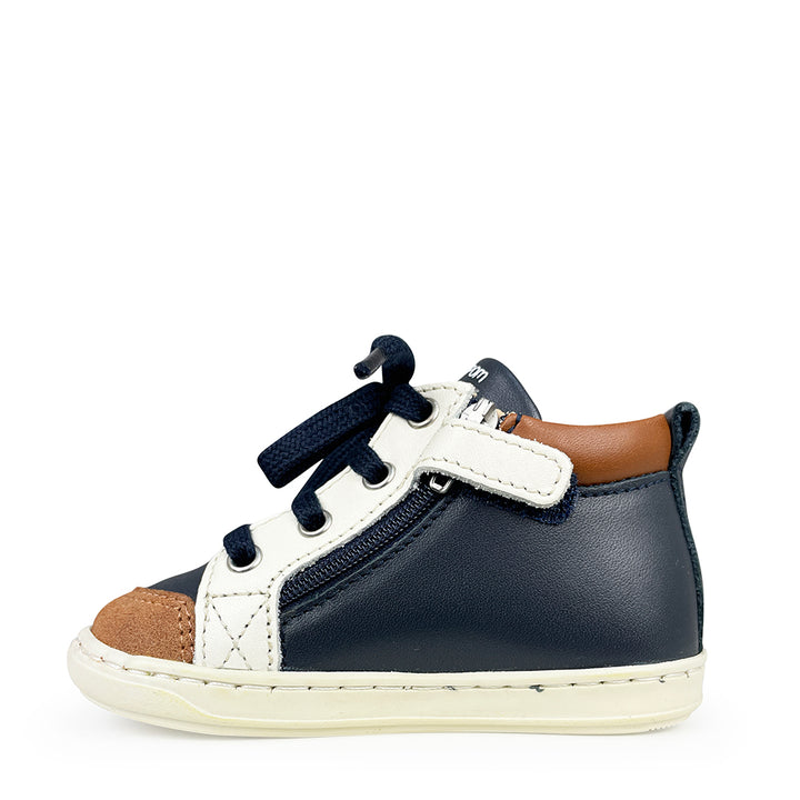 Sneaker donkerblauw en camel