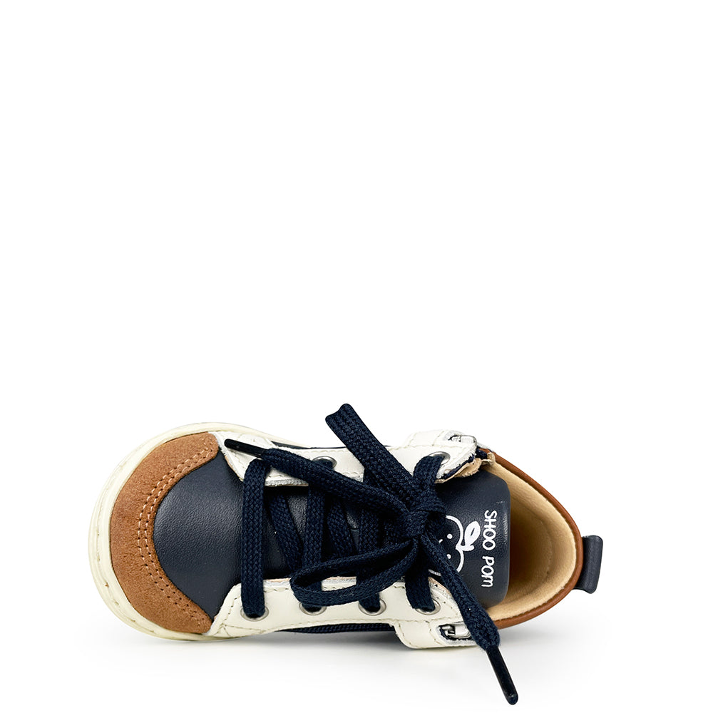 Sneaker donkerblauw en camel