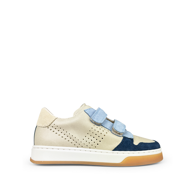 Sneaker blauw / beige