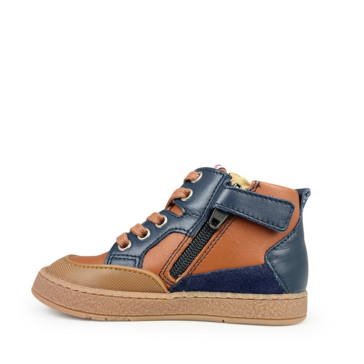 Bruin en blauwe sneaker