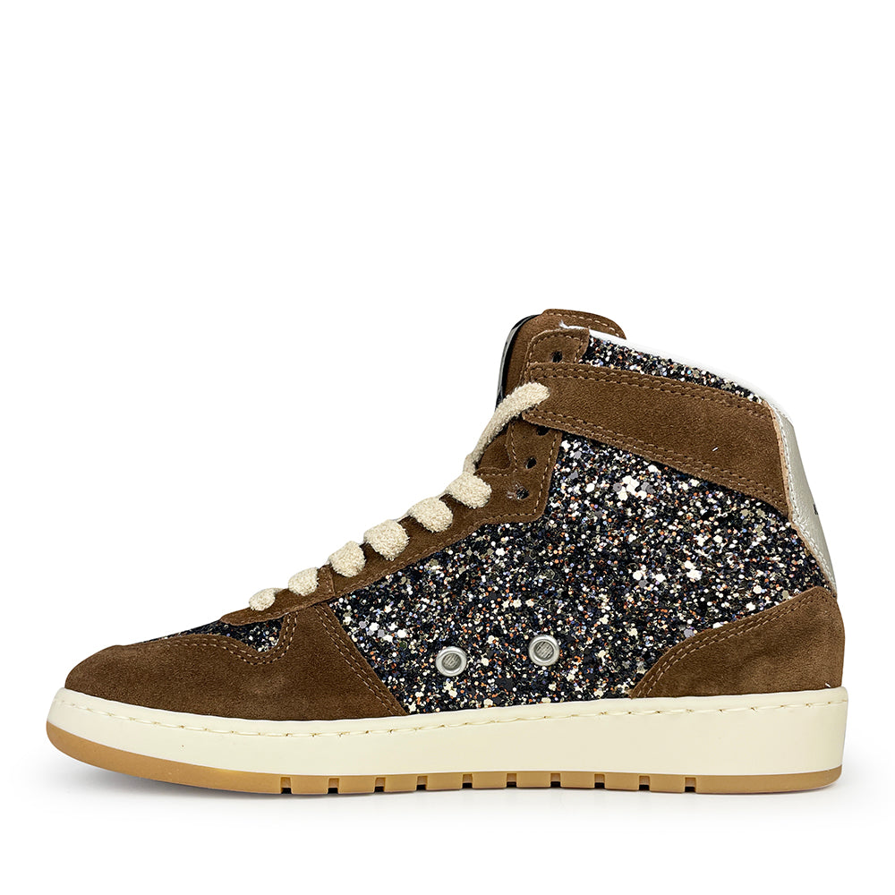 Sneaker bruin glitter