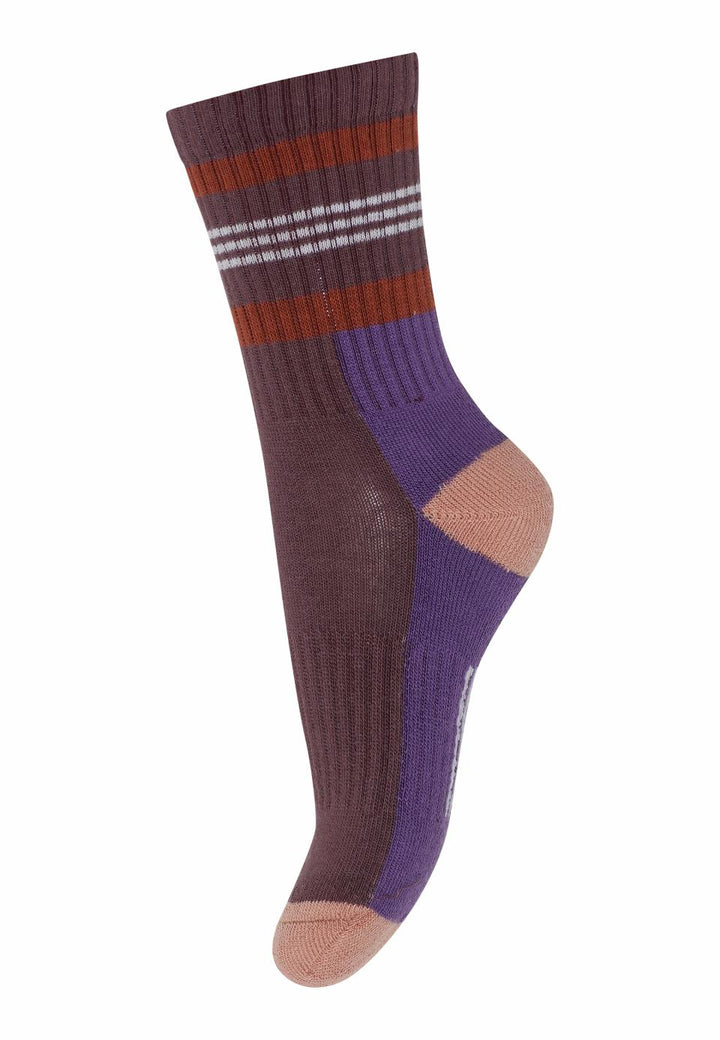 Socks with stripes and areas multi colour Red