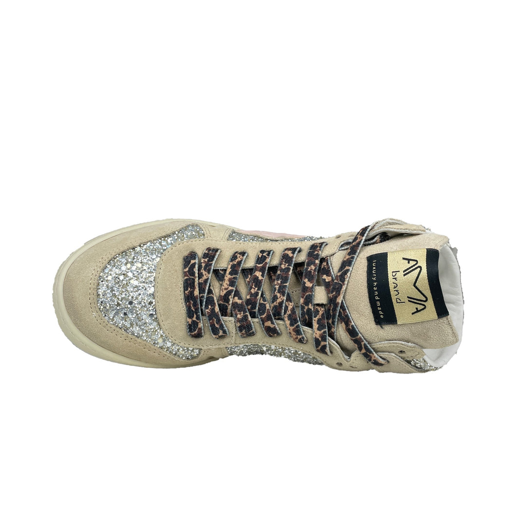 Sneaker beige glitter