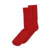 Fine wool rib socks red