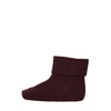 Fine wool rib socks Red