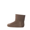 Fine wool rib socks brown