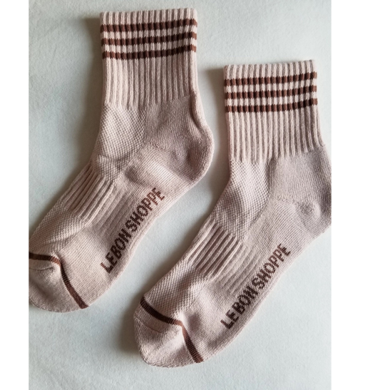 Le Bon Shoppe - Girlfriend Socks old pink/brown