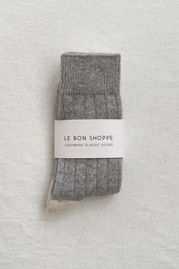 Cashmere classic socks grijze melange