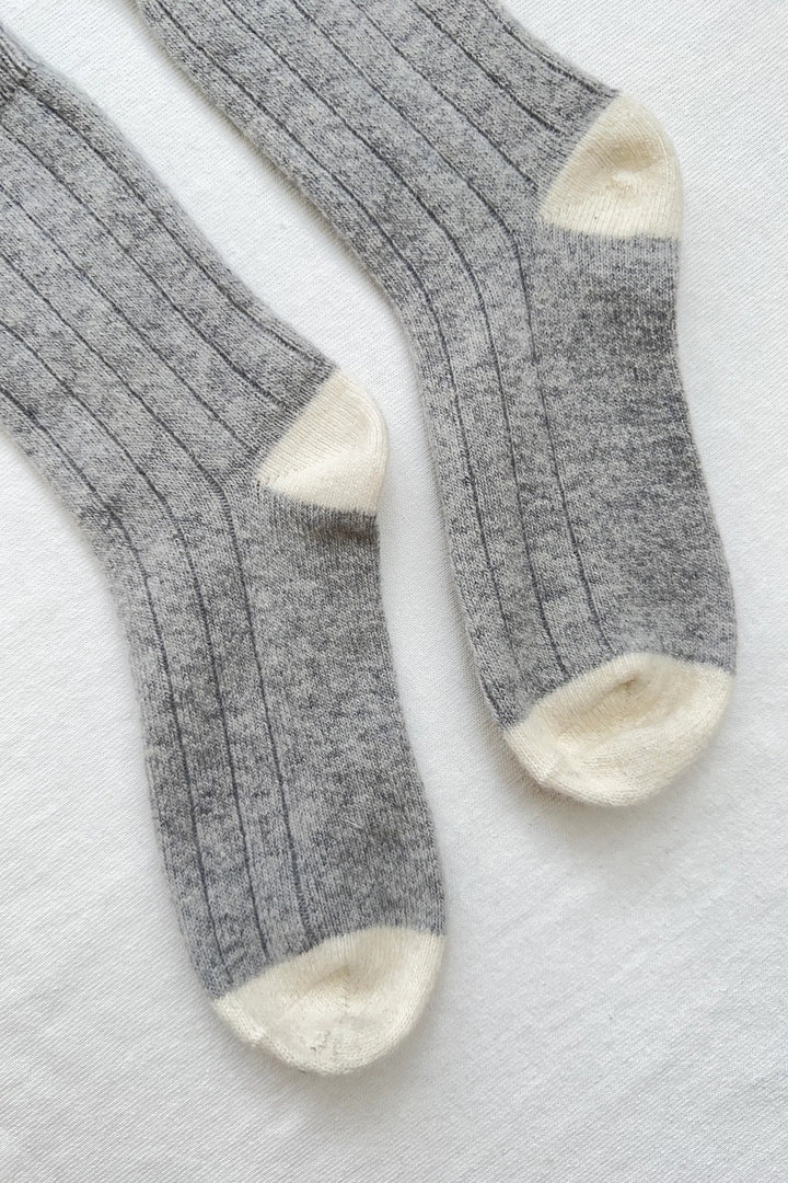 Cashmere classic socks grijze melange