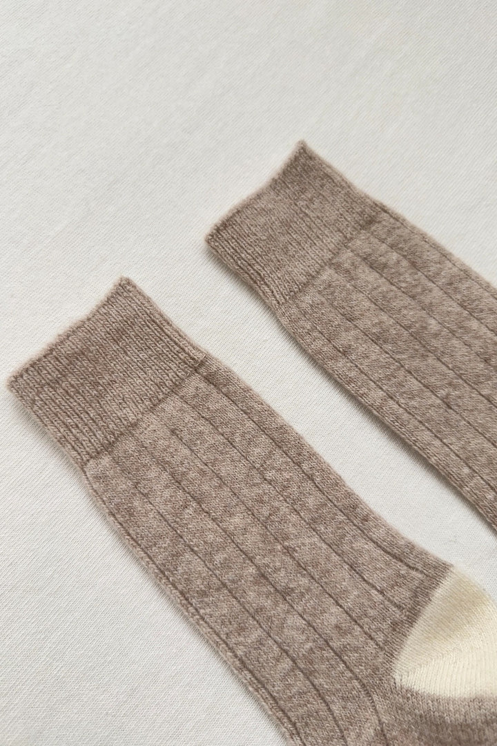 Cashmere classic socks beige melange