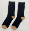 Cashmere classic socks zwart/camel