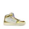 White sneaker with gold