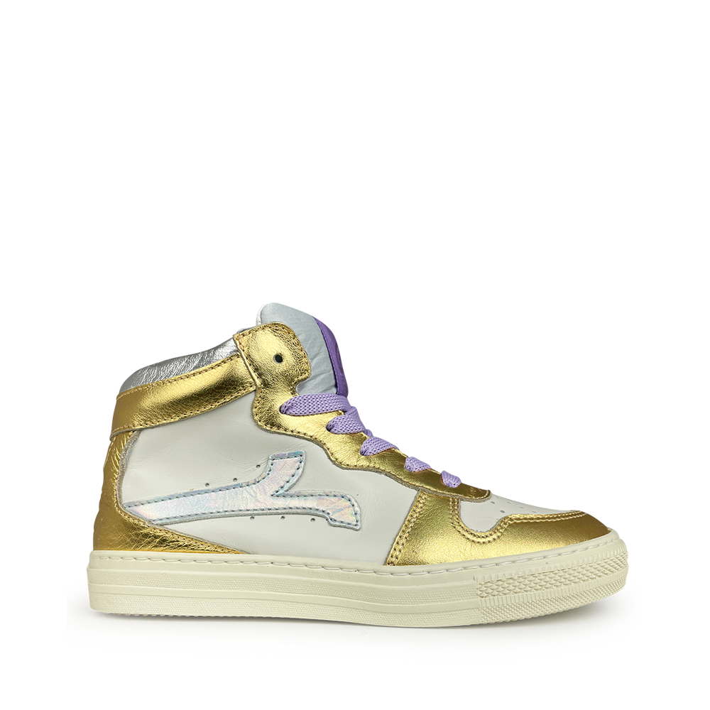 Witte sneaker met goud