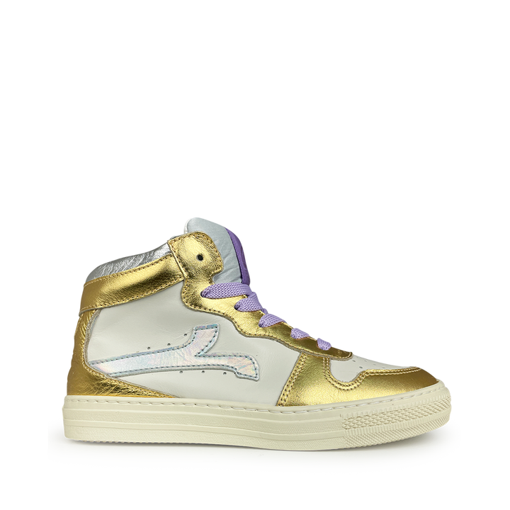 Witte sneaker met goud