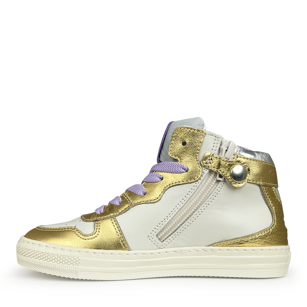 Witte sneaker met goud