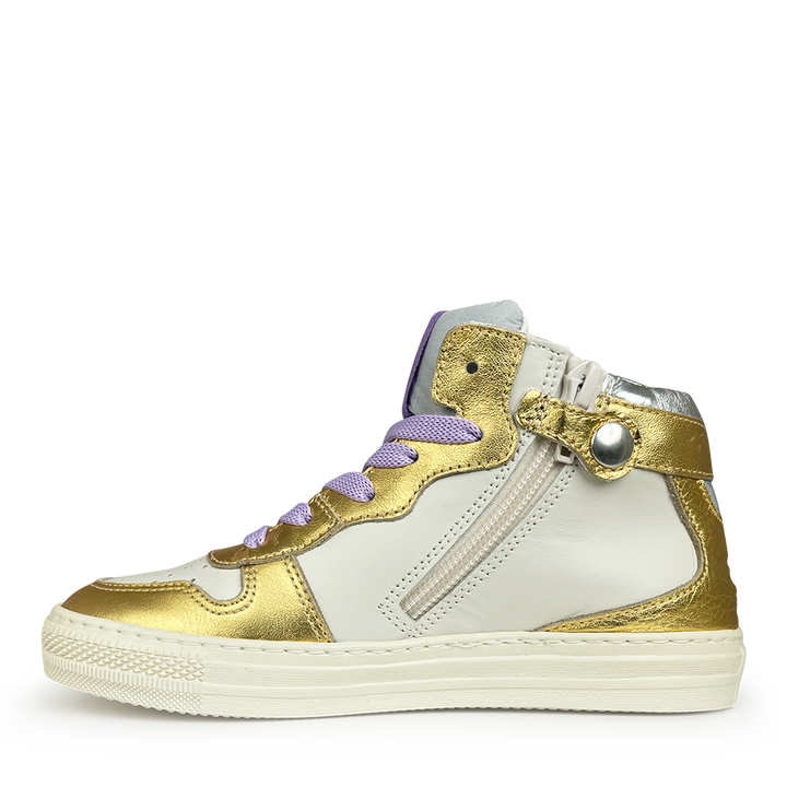 Witte sneaker met goud