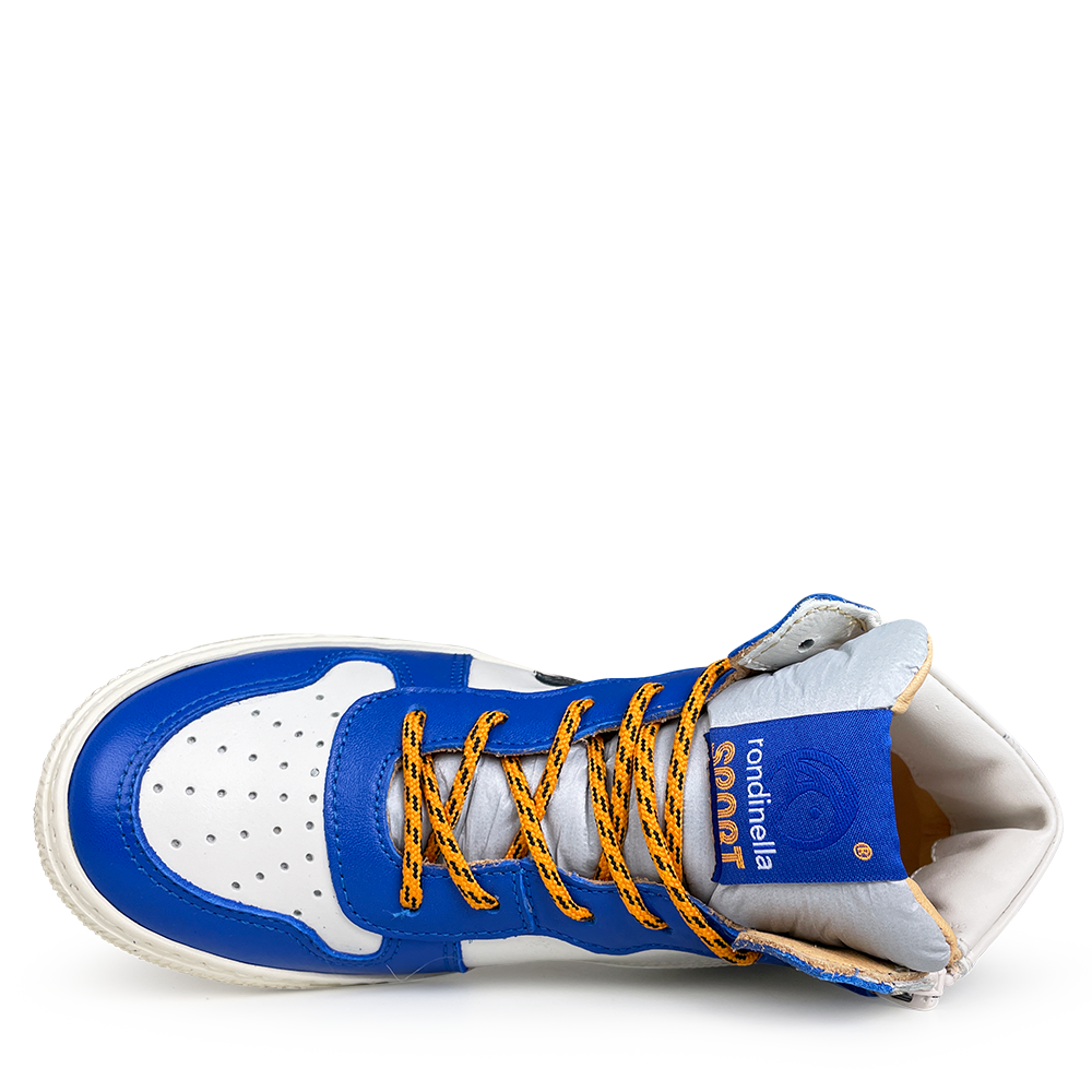 Witte sneaker met blauw