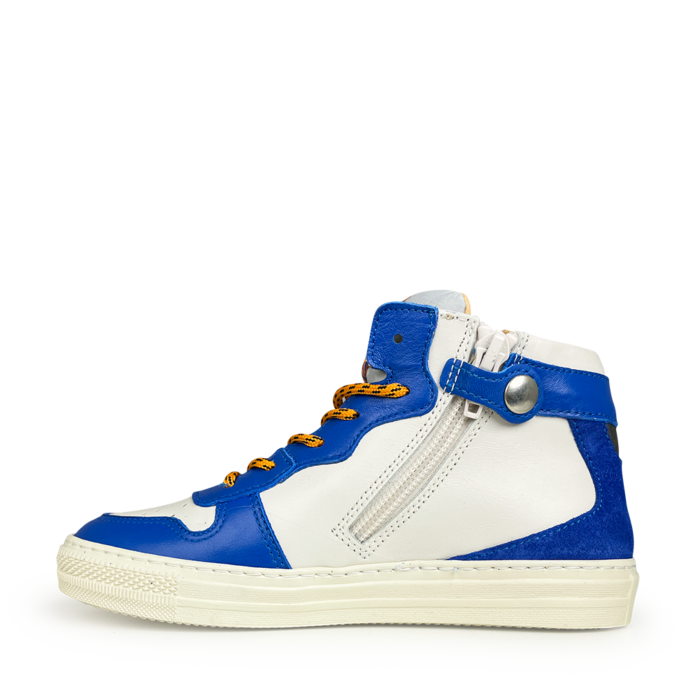 White sneaker with blue