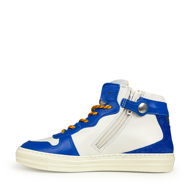 White sneaker with blue