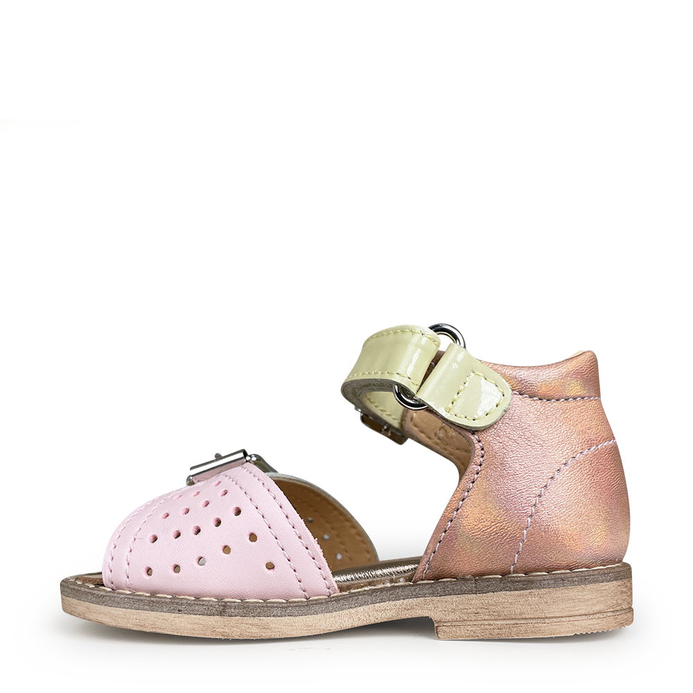 Metallic and pastel sandal