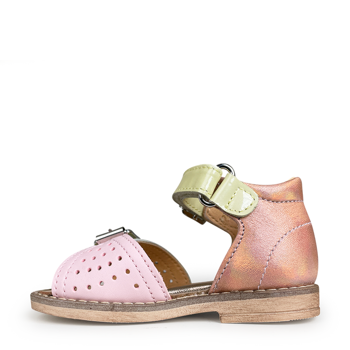 Metallic and pastel sandal