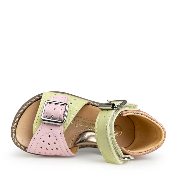 Metallic and pastel sandal