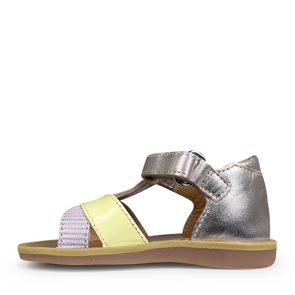 Platinum and pastel sandal