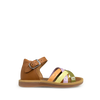 Sandal cognac and multicolor