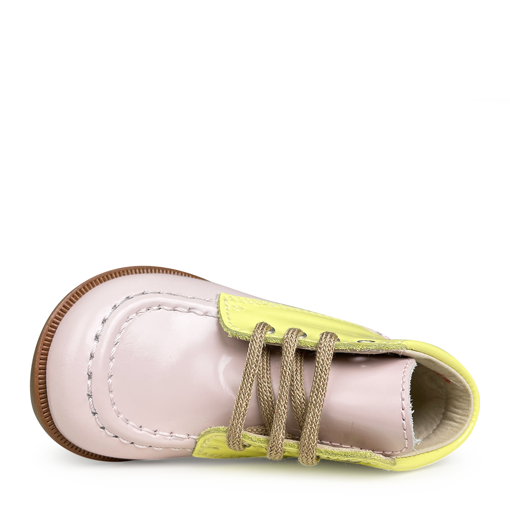 Lace-up shoe pink/yellow