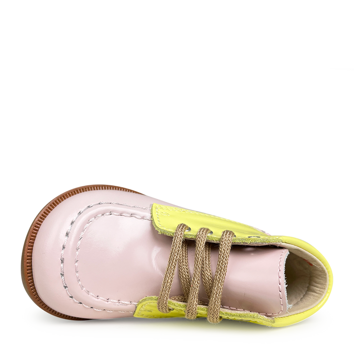 Lace-up shoe pink/yellow