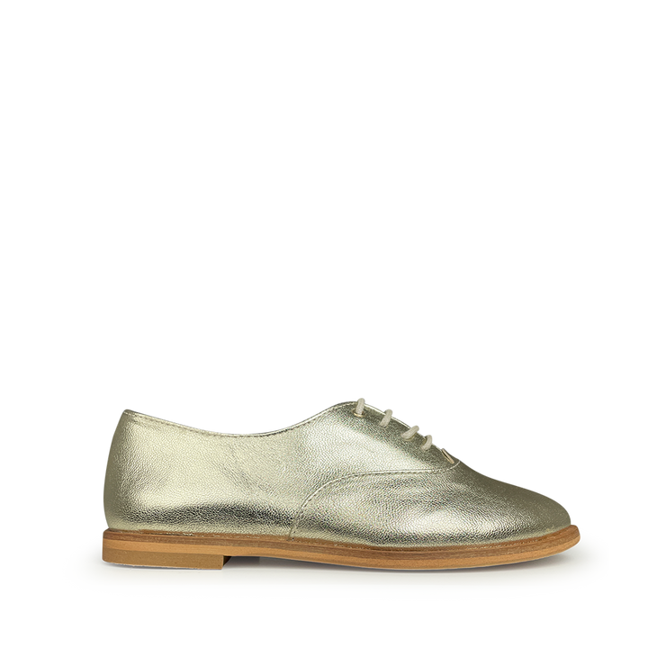 Gold lace-up shoe