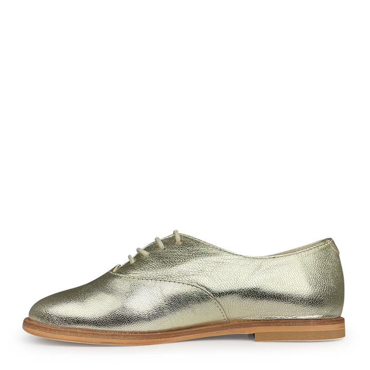 Gold lace-up shoe