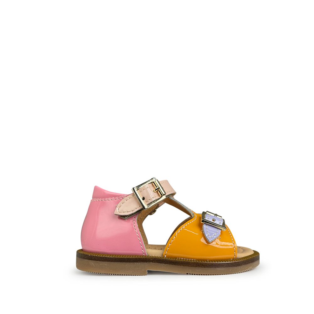 Sandal orange, pink and blue