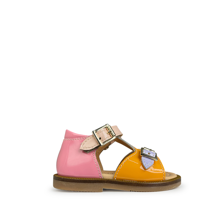 Sandal orange, pink and blue