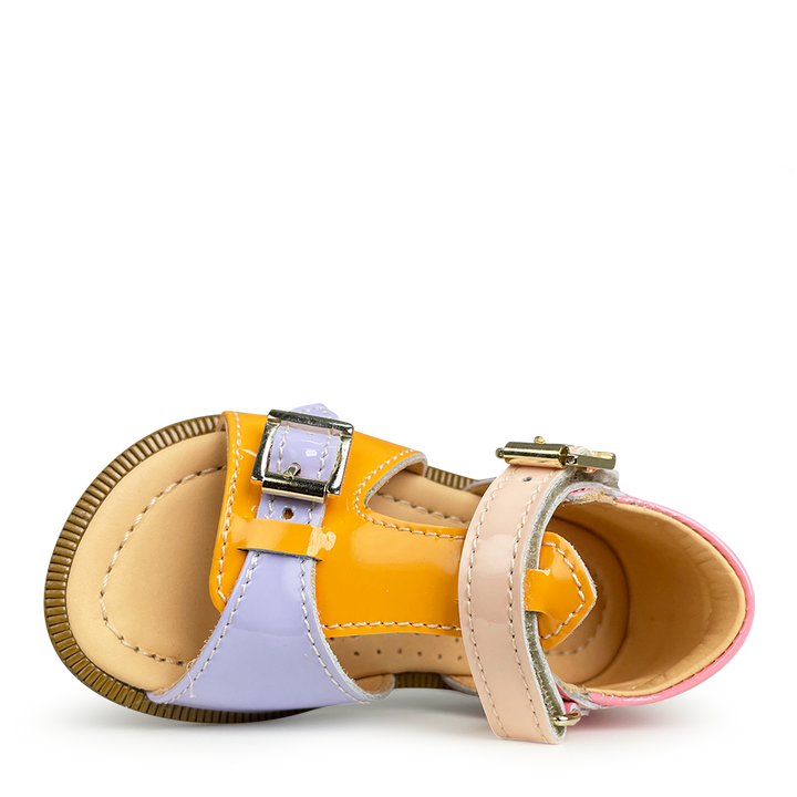 Sandal orange, pink and blue