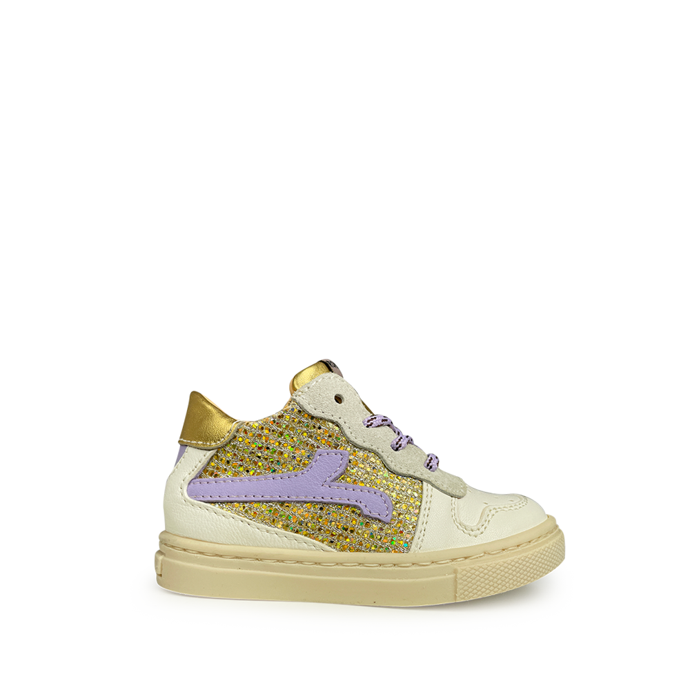 Sneaker glitter gold and purple