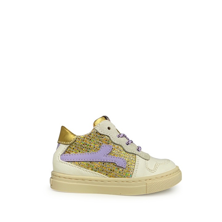 Sneaker glitter gold and purple